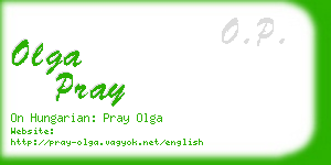 olga pray business card